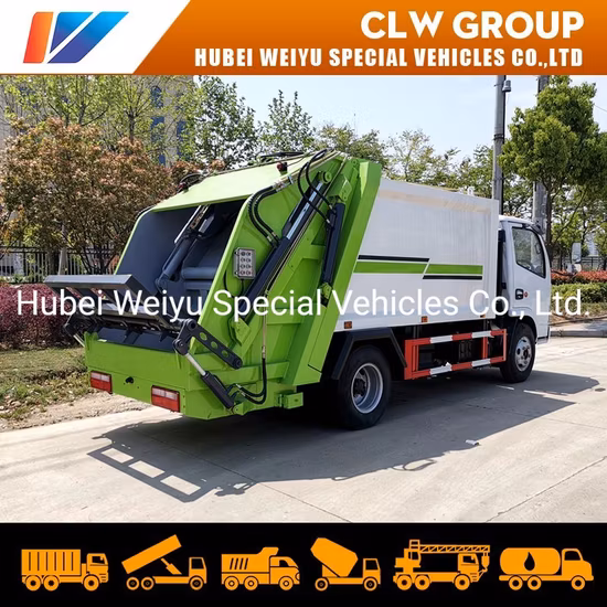 Pequeno compressor de carga traseira de 3 toneladas, compactador de lixo, coleta de resíduos, caminhão de lixo removível